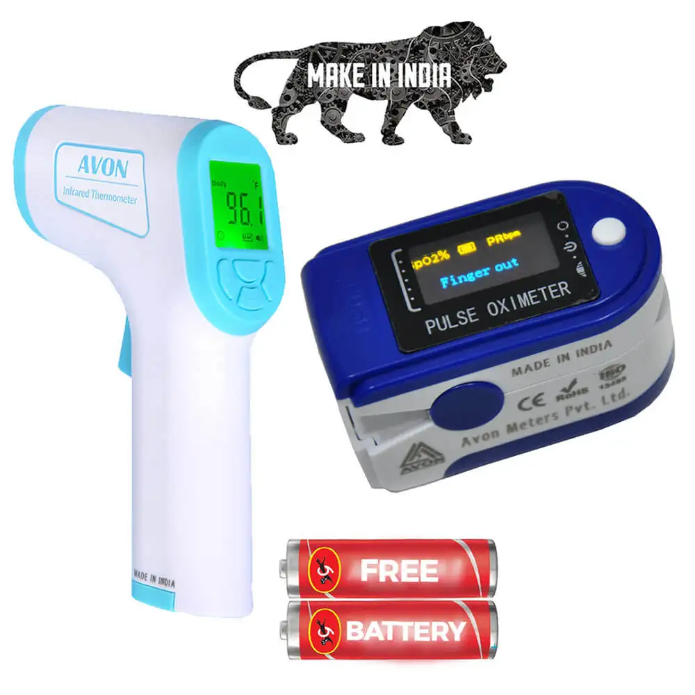 Fitup Life Thermogun and Oximeter Combo,  White & Blue