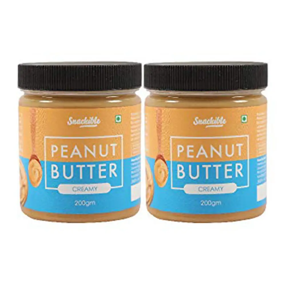 Snackible Peanut Butter,  200 g  Creamy (Pack of 2)