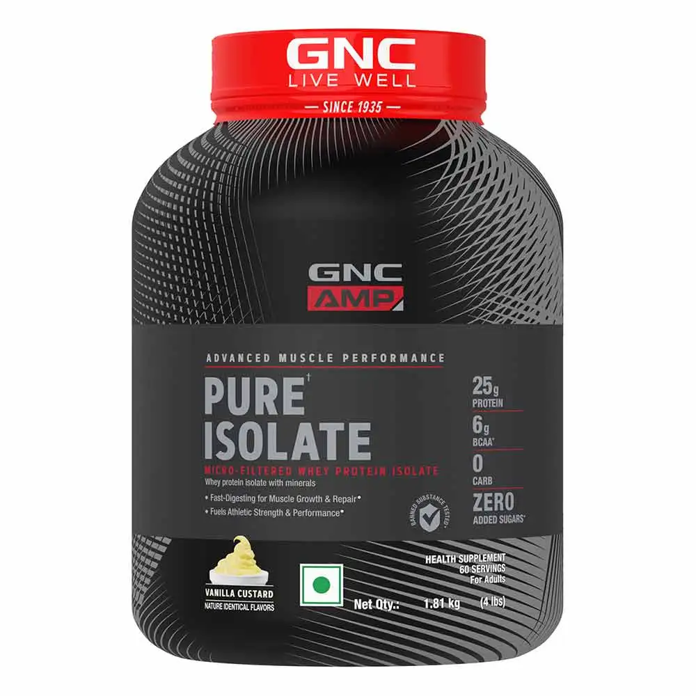 GNC AMP Pure Isolate Powder,  4 lb  Vanilla Custard