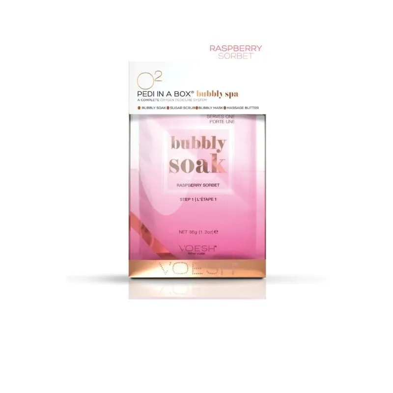 VOESH O2 Bubbly Spa Oxygen Pedicure In A Box (4 Step) - Raspberry Sorbet