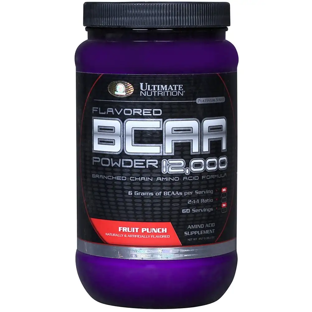 Ultimate Nutrition BCAA Powder,  1 lb  60 Servings  Fruit Punch