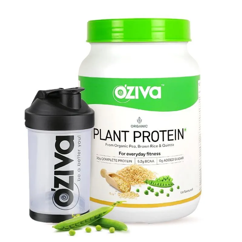 Oziva Organic Plant Protein For Everyday Fitness And Black Shaker