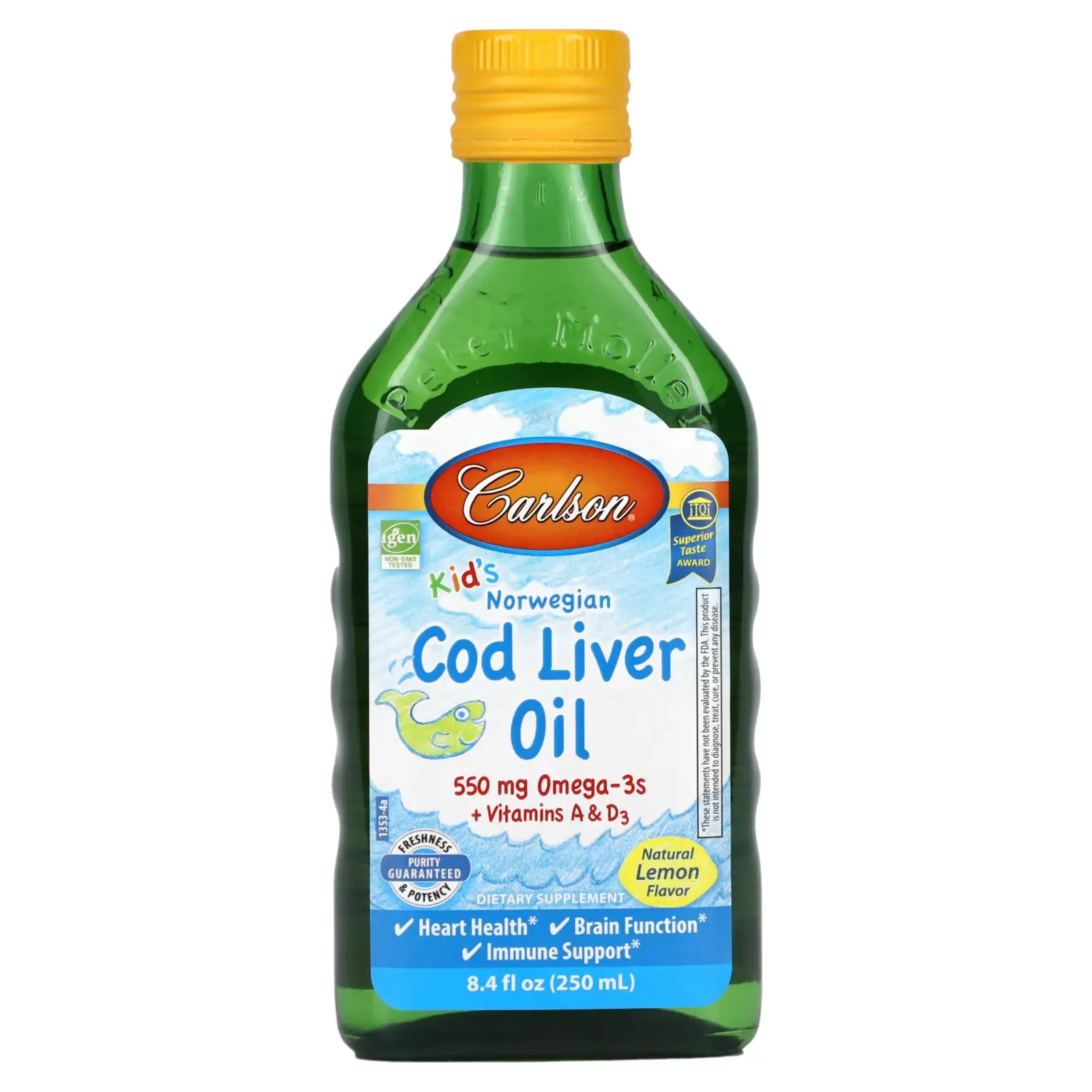 Kid's Norwegian, Cod Liver Oil, Natural Lemon , 8.4 fl oz (250 ml)