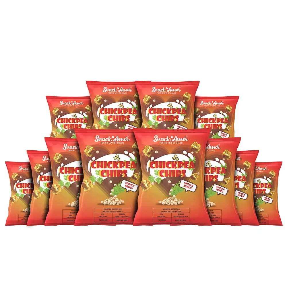 SnackAmor Chickpea Chips,  Masala Munch (Pack of 12)  27 g