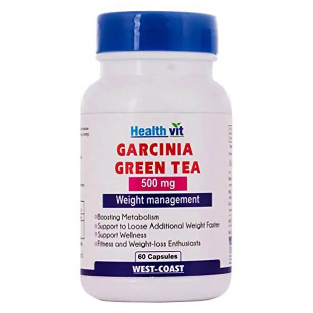 Healthvit Garcinia Green Tea (500 mg),  60 capsules  Unflavoured