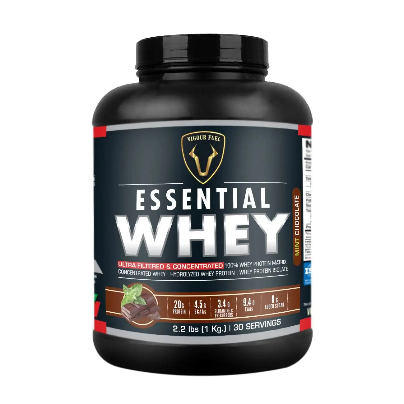 Vigour Fuel Essential Whey Protein,  2.2 lb  Mint Chocalate