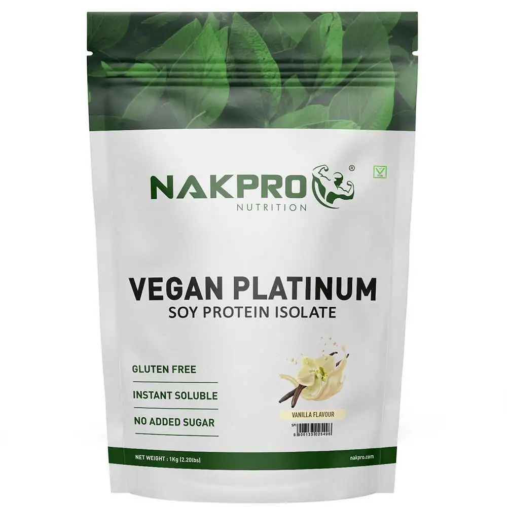 Nakpro Vegan Platinum Soy Protein Isolate,  2.2 lb  Vanilla