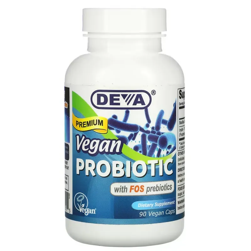 Premium Vegan Probiotic with FOS Prebiotic, 90 Vegan Caps