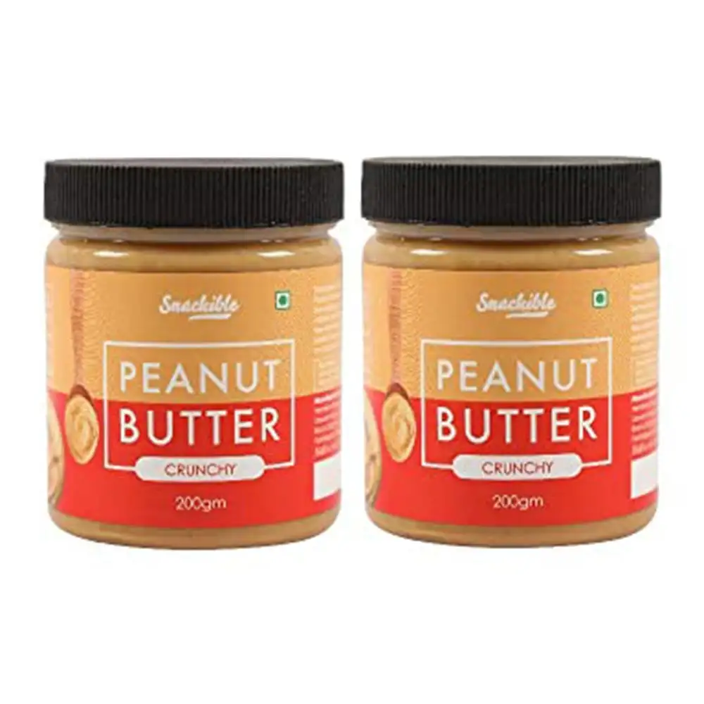 Snackible Peanut Butter,  200 g  Crunchy (Pack of 2)