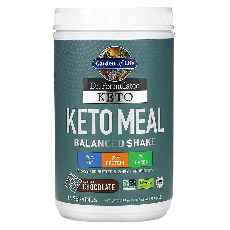 Dr. Formulated Keto Meal Balanced Shake, Chocolate, 1.54 lbs (700 g)