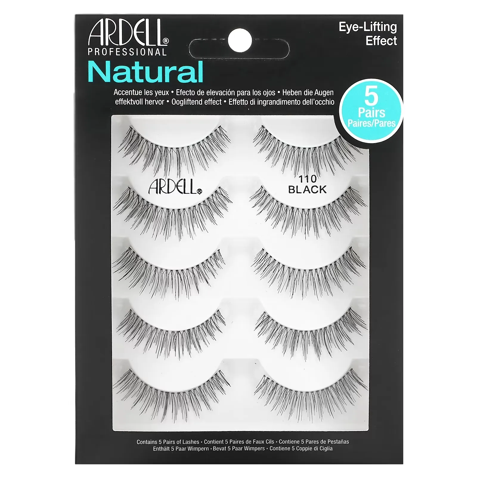 Natural Lash, Eye-Lifting Effect, 5 Pairs