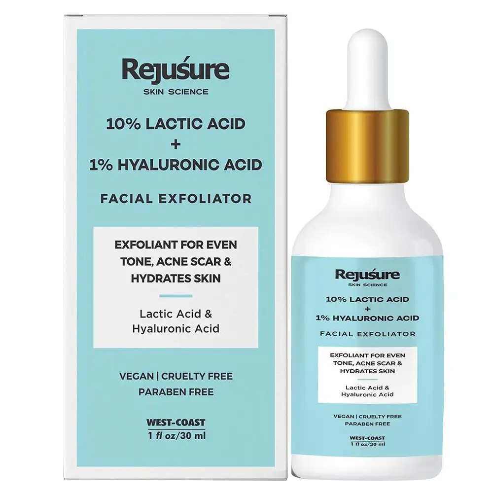 Rejusure Lactic Acid & Hyaluronic Acid Facial Exfoliator,  30 ml  Sensitive, Dry & Oily skin