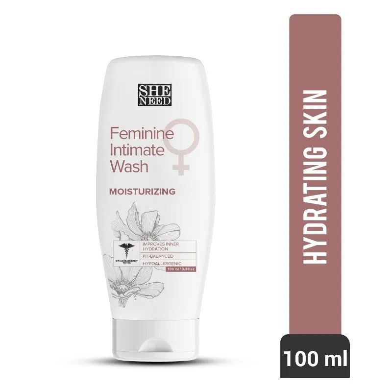 Sheneed Moisturizing Feminine Intimate Wash-PH balanced for Inner Hydration, Dry Skin & Flaking