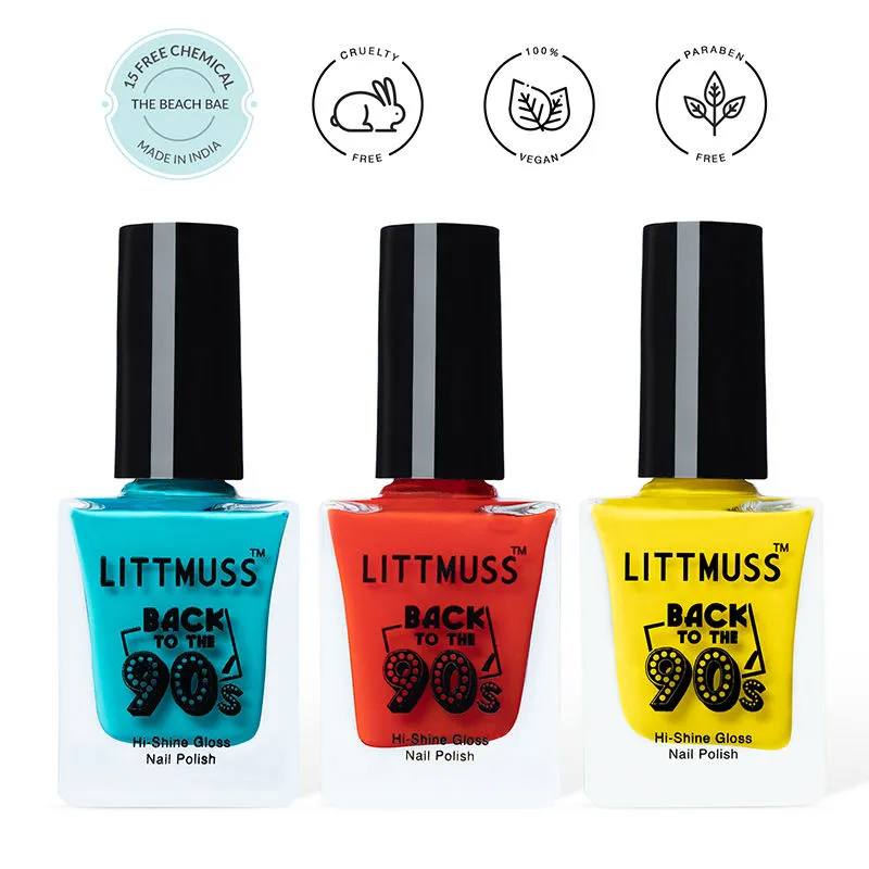 Littmuss The Beach Bae Back To The 90's Hi-shine Gloss Nail Polish Combo