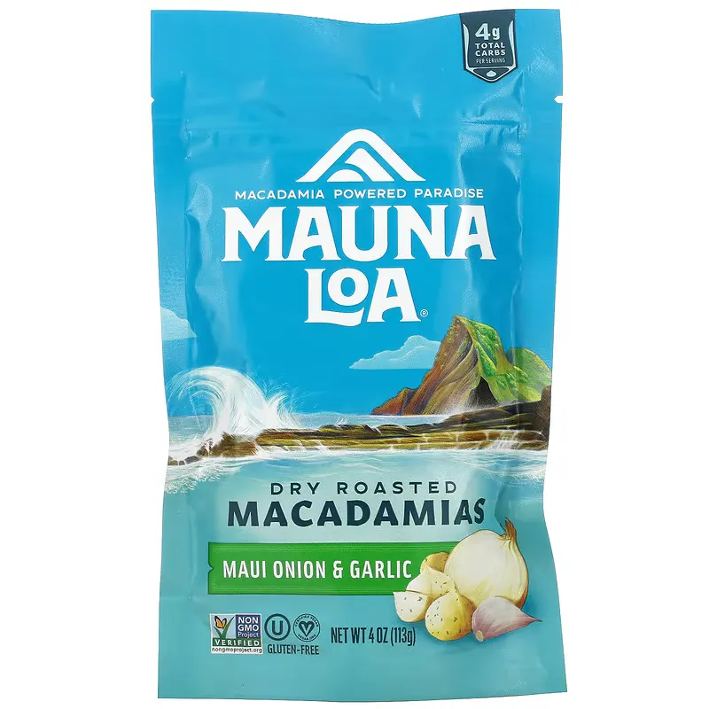 Dry Roasted Macadamias, Maui Onion & Garlic, 4 oz (113 g)