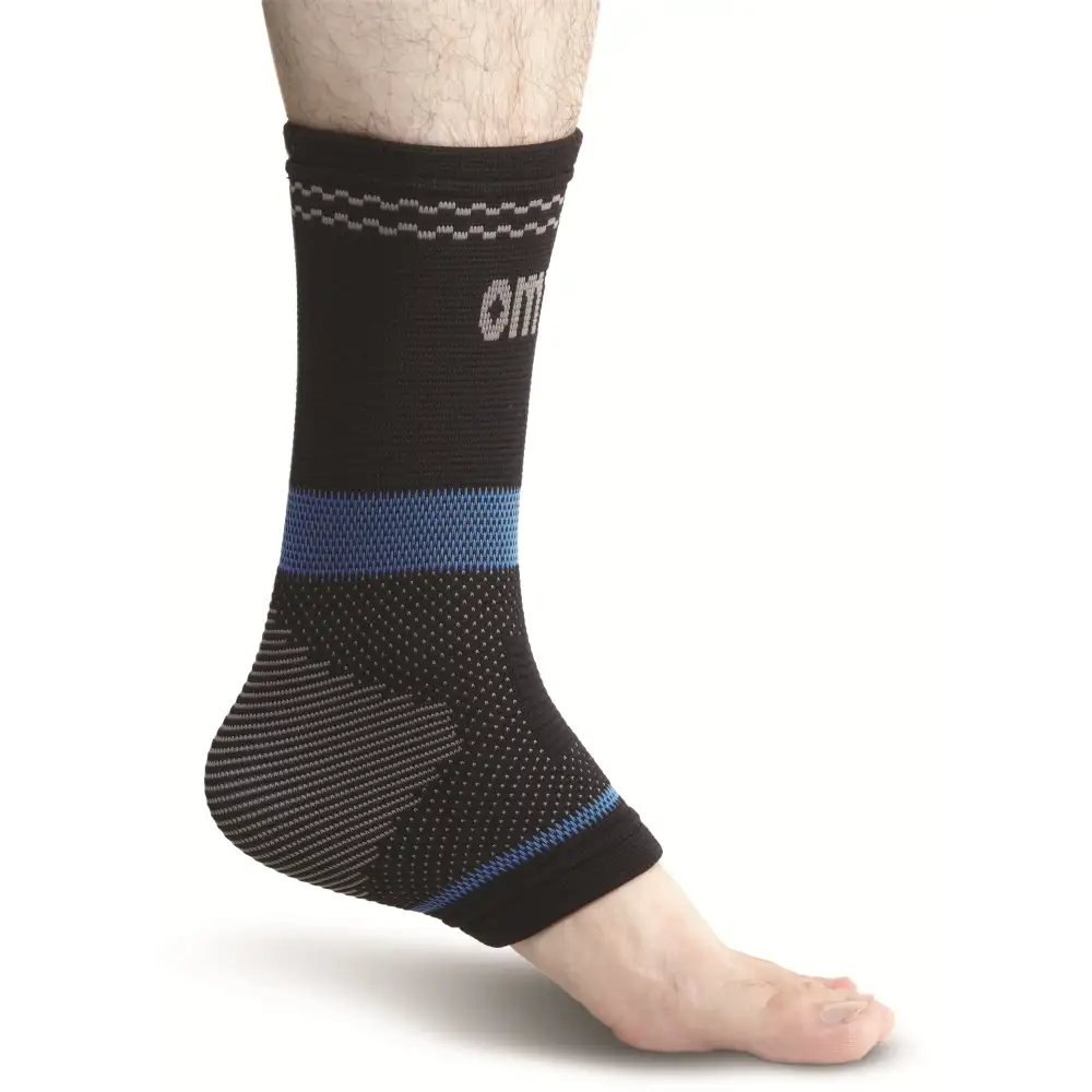 Omtex Superior Elastic Ankle Support,  Black  Medium