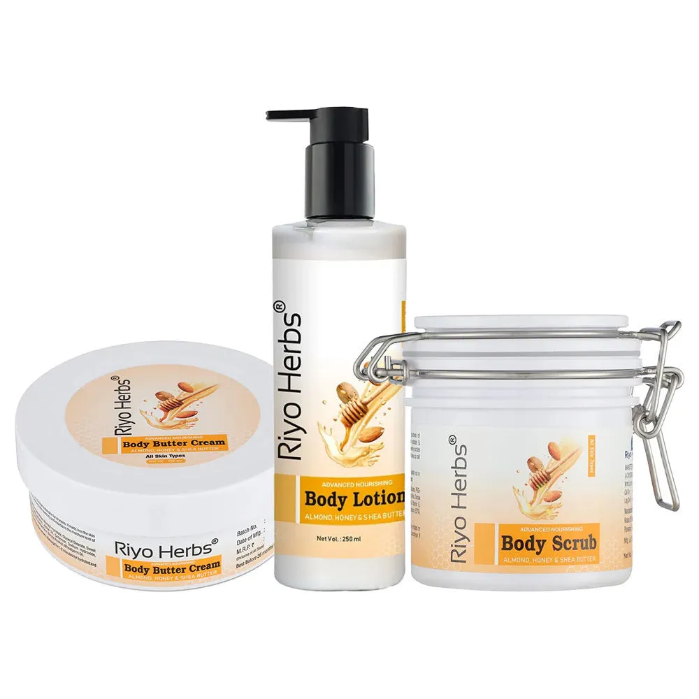 Riyo Herbs Body Care Combo Body Lotion + Body Scrub + Body Butter Cream