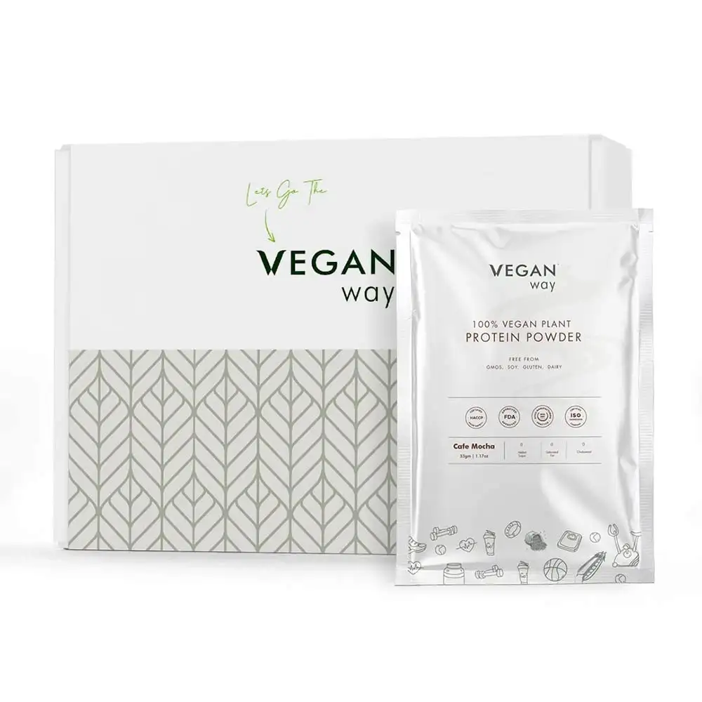 Vegan Way 100% Vegan Plant Protein Powder,  56 sachets/pack  Cafe Mocha