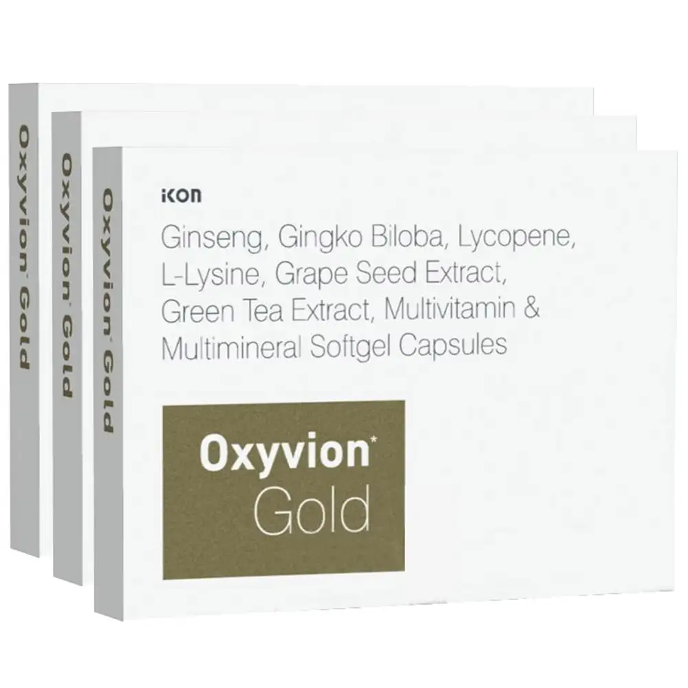 Oxyvion Gold Multivitamin & Mineral,  10 softgels  Unflavoured (Pack of 3)