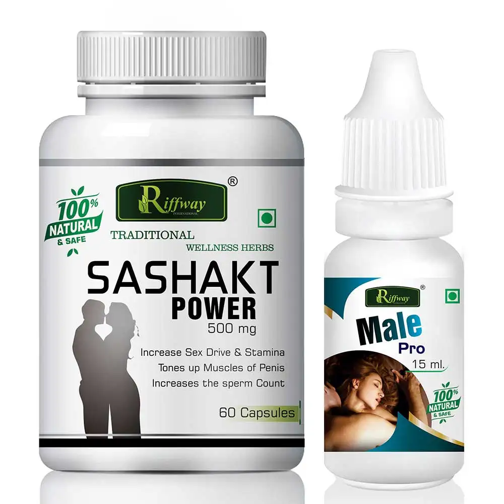 Riffway Sashakt Power 60 Capsules & Male Pro Oil 15 ml Combo,  2 Piece(s)/Pack