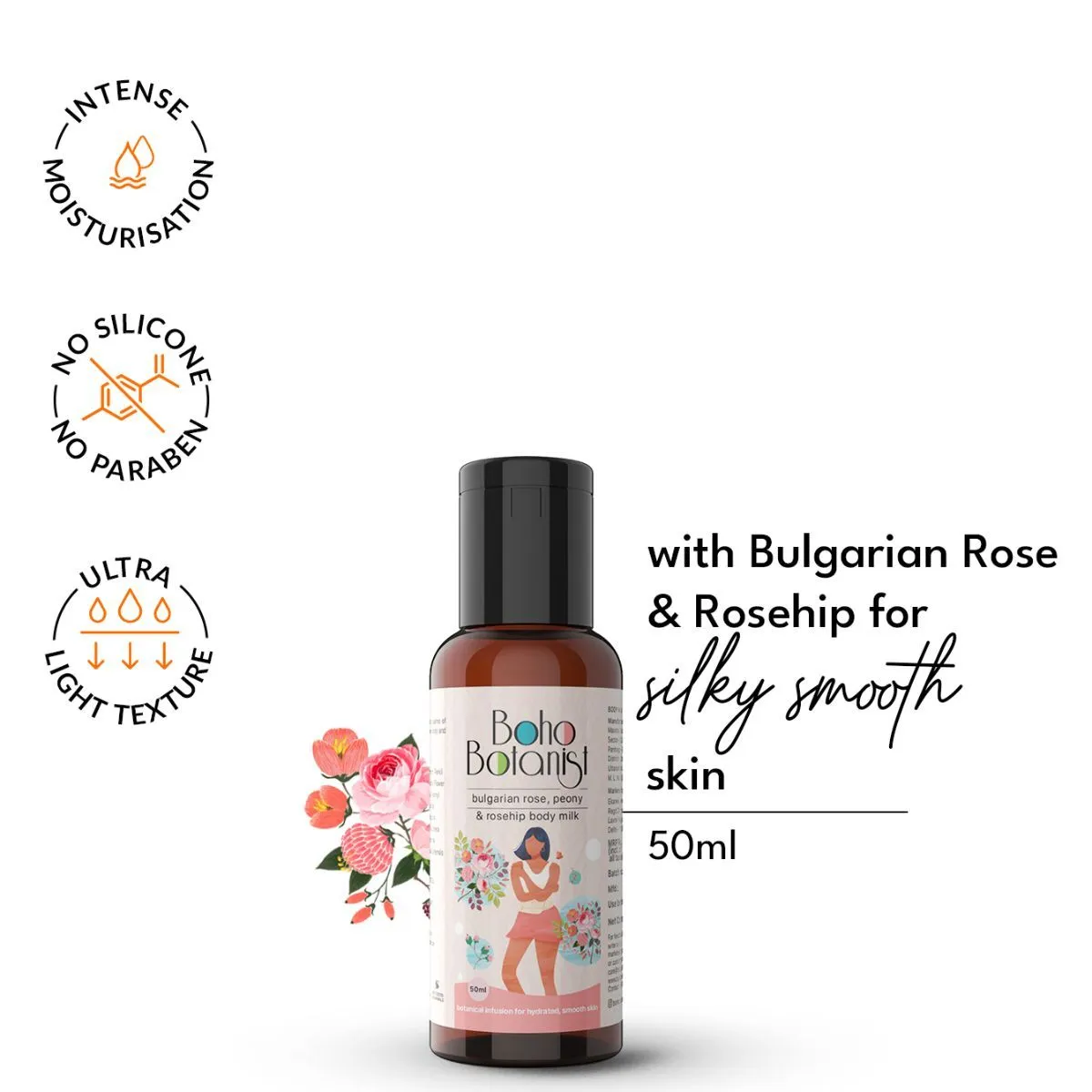 Boho Botanist Bulgarian Rose, Peony & Rosehip Body Milk