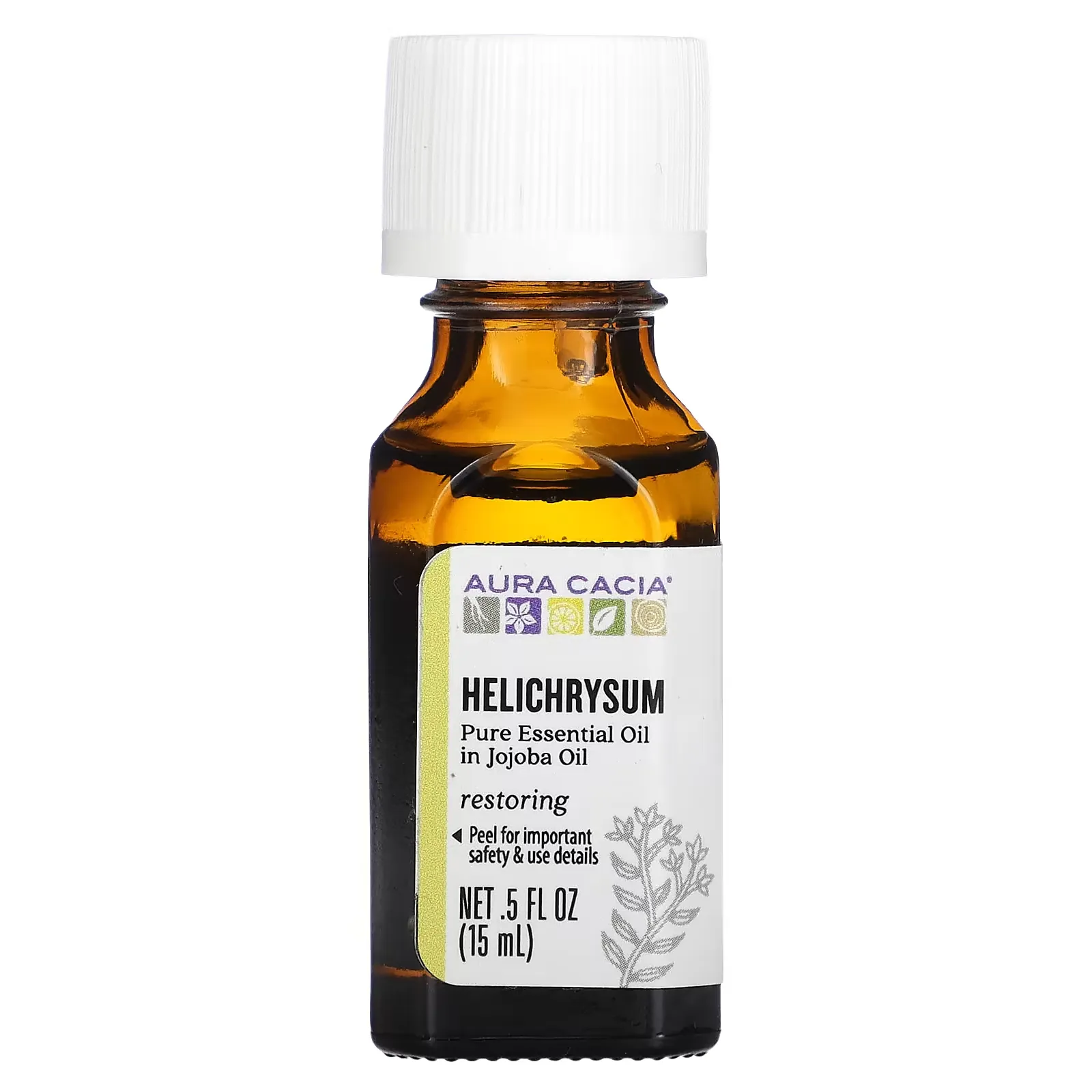 Pure Essential Oil in Jojoba Oil, Helichrysum, 0.5 fl oz (15 ml)