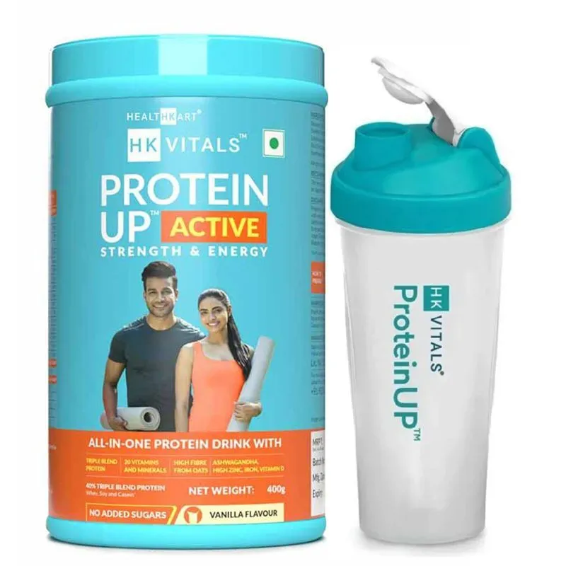 Healthkart Hk Vitals Proteinup Active - Vanilla With Shaker (Combo Pack)