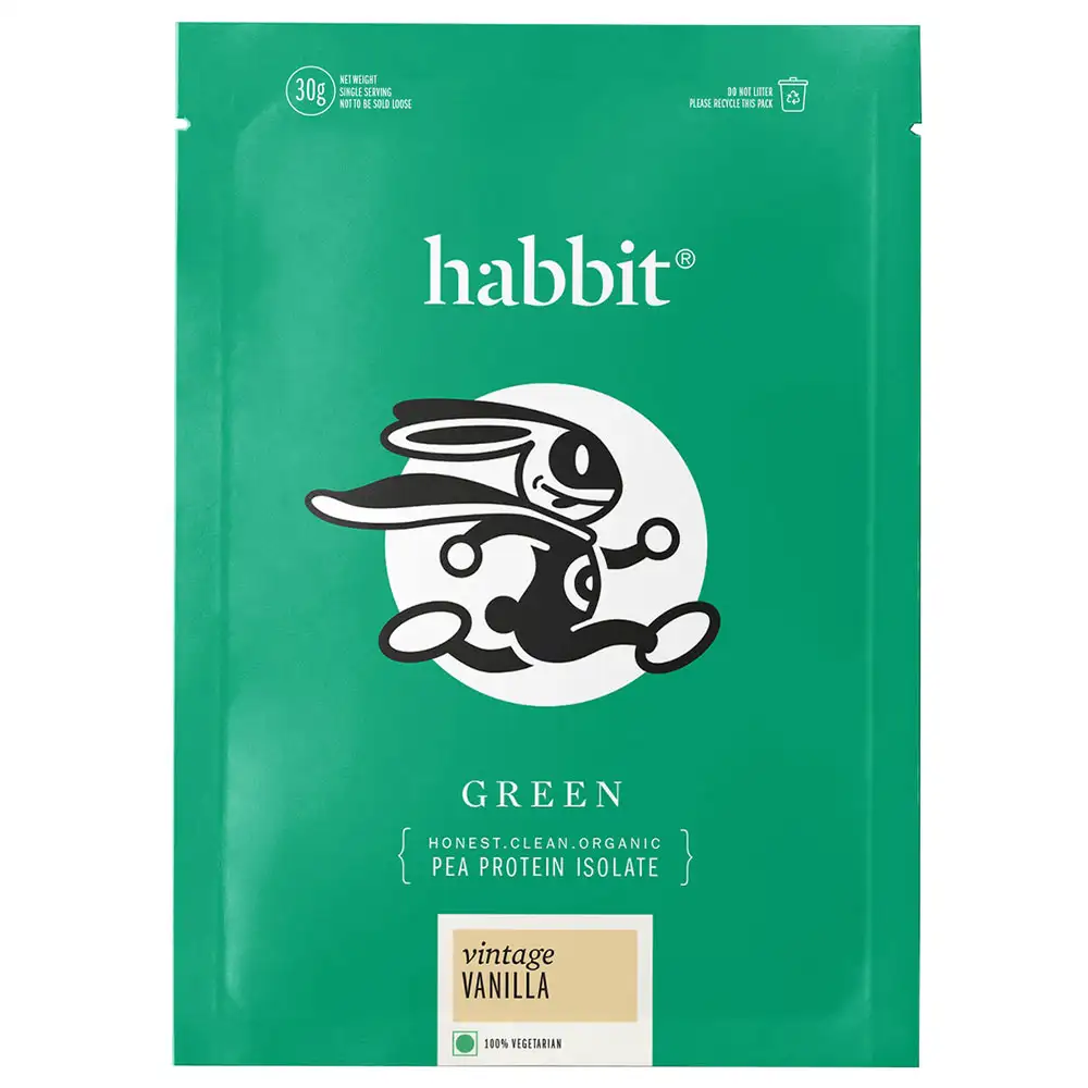 Habbit Green Pea Protein Isolate,  1.98 lb  30 Servings, Vintage Vanilla