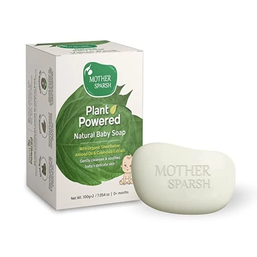 Mother Sparsh Plant Powered Natural Baby Soap With Organic Shea Butter, Almond Oil & Calendula