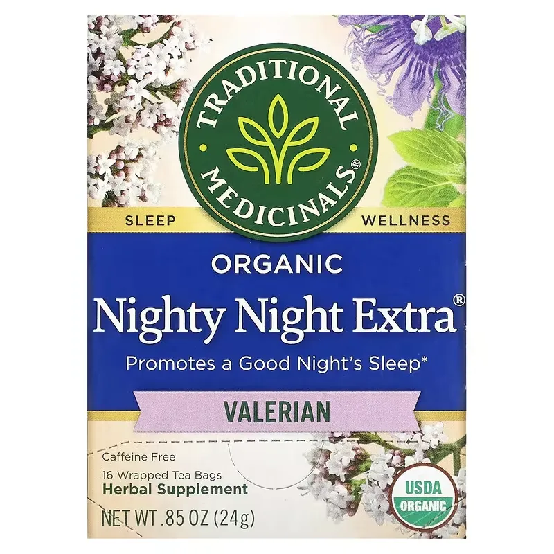 Organic Nighty Night Extra Tea, Valerian, 16 Wrapped Tea Bags,  0.85 oz (24 g)