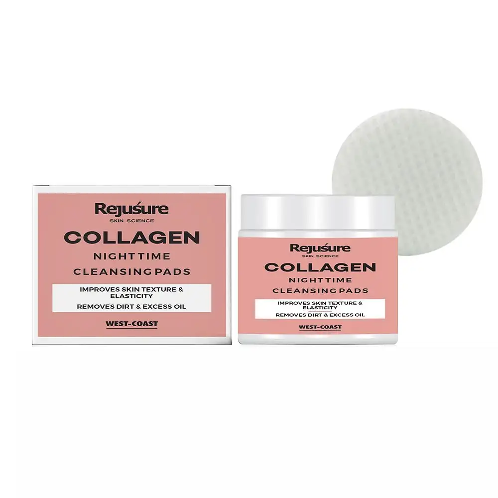 Rejusure Collagen Night Time Cleansing Pads,  50 Piece(s)/Pack  Improves Skin Texture & Elasticity