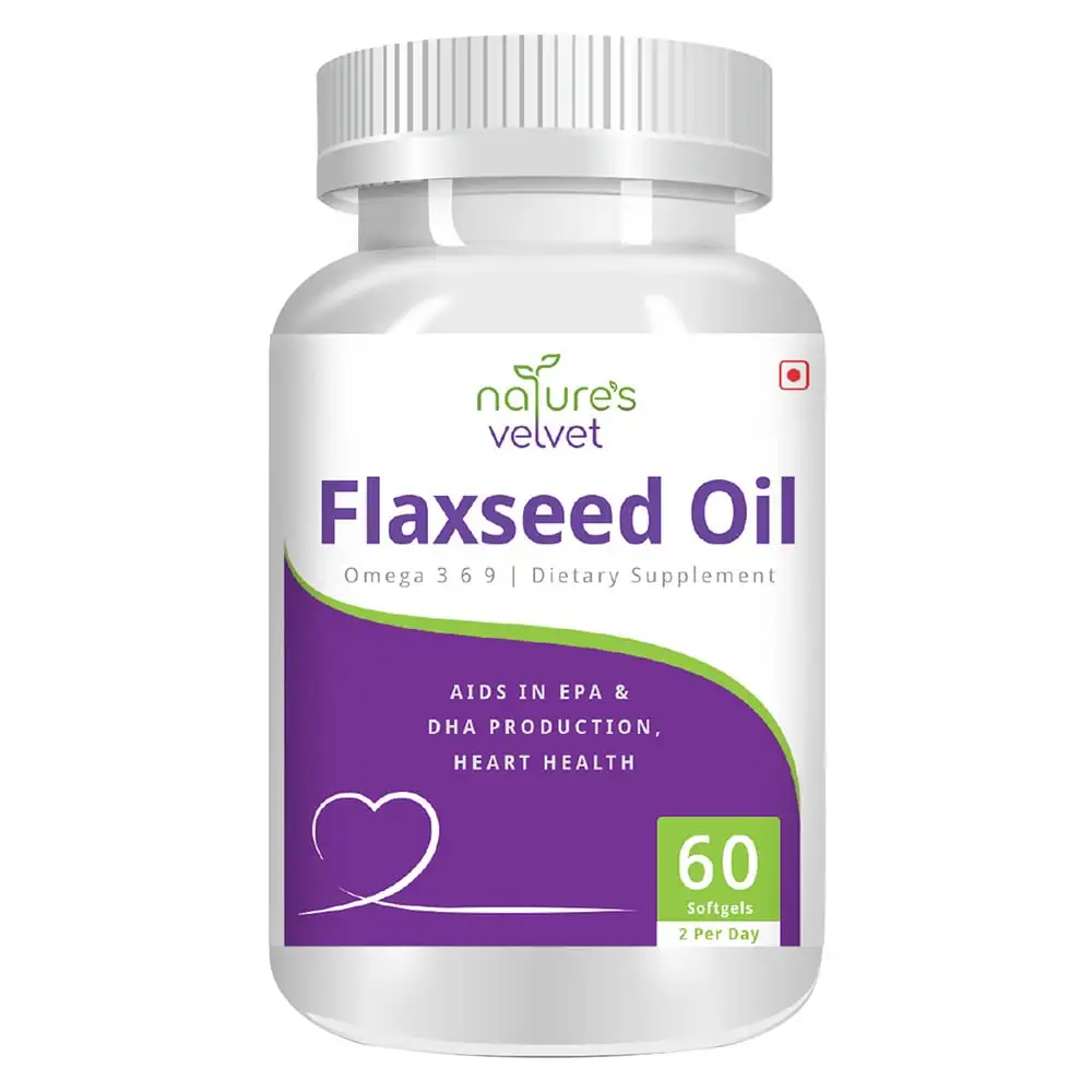 Natures Velvet Flax Seed Oil Omega 3-6-9,  60 capsules