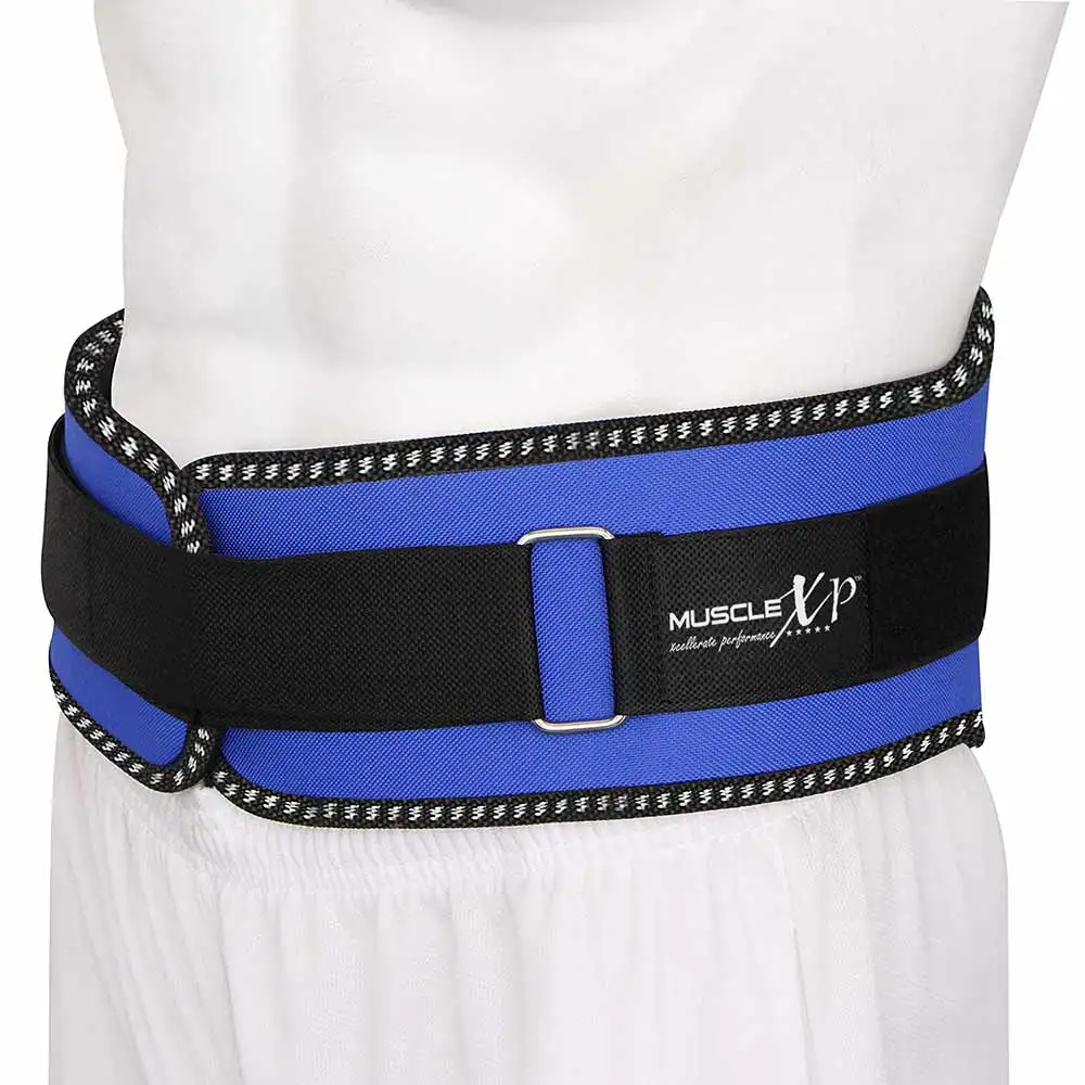 MuscleXP Weight Lifting Gym Belt,  Blue  Medium