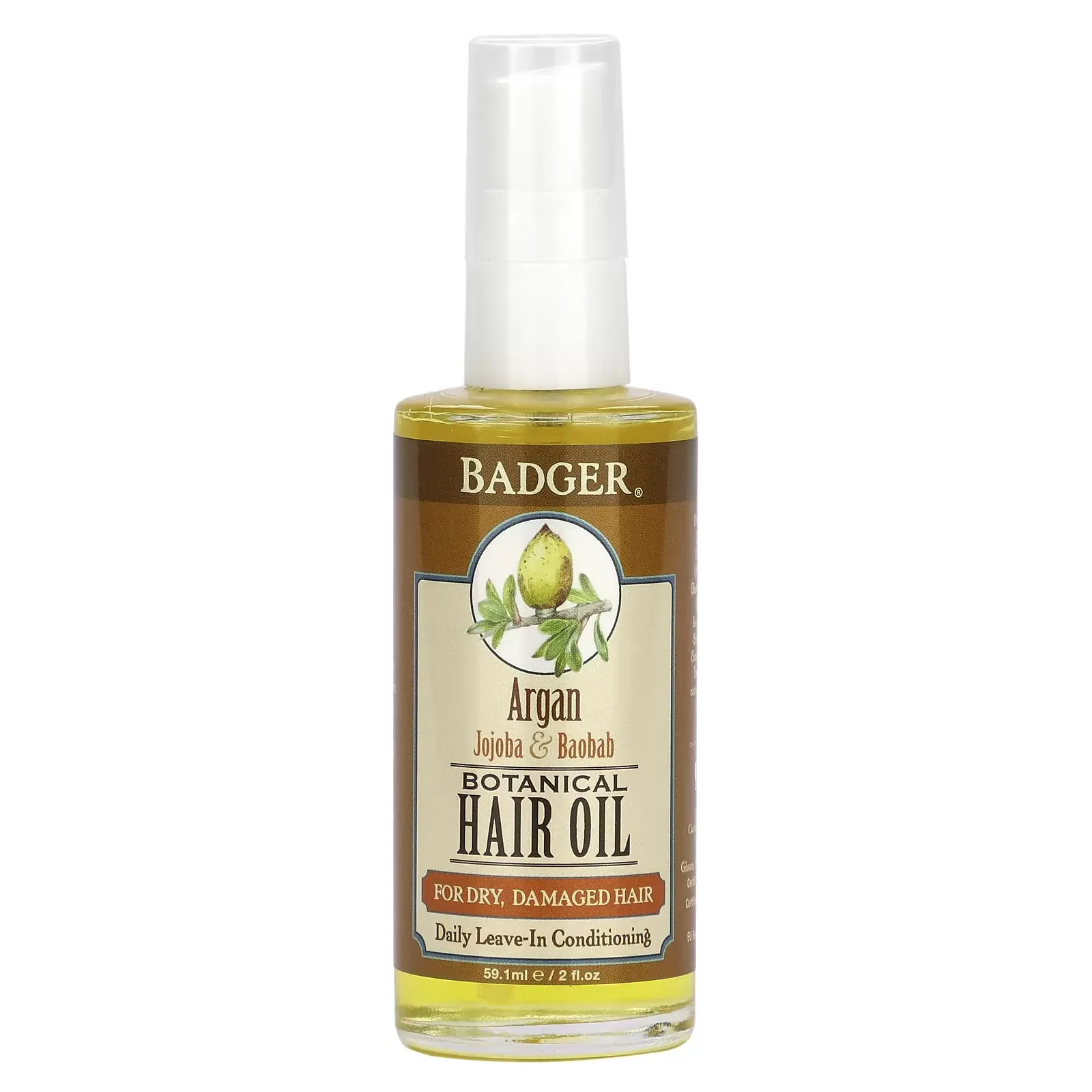 Botanical Hair Oil, Argan, Jojoba & Baobab, 2 fl oz (59.1 ml)