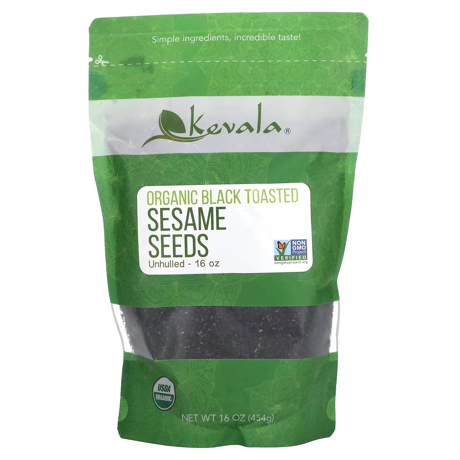 Organic Black Toasted Sesame Seeds, Unhulled, 16 oz (454 g)