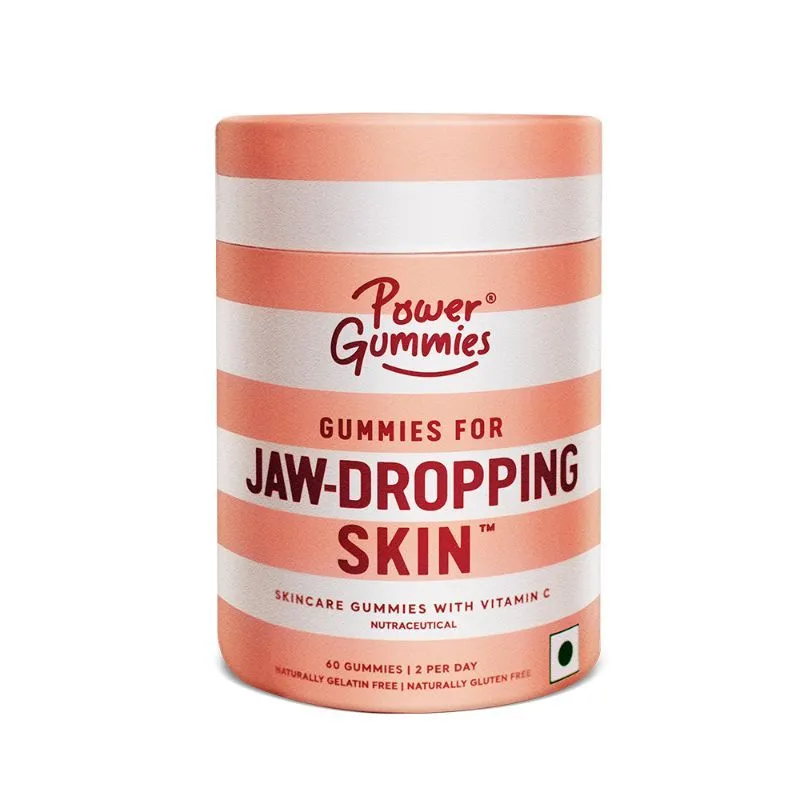 Power Gummies Jaw Dropping Skin Collagen Builder Gummies & Glutathione, Vitamin E & C- 60 Gummies