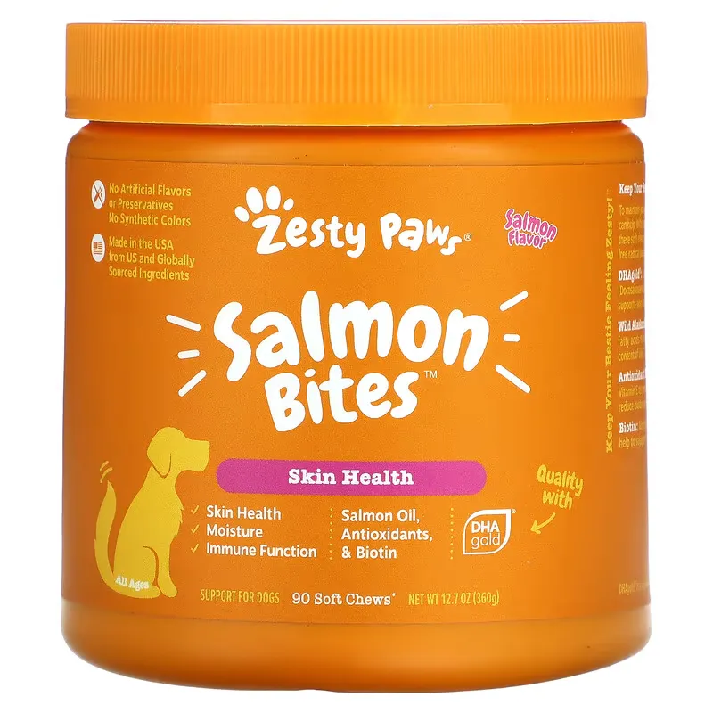 Salmon Bites for Dogs,  All Ages, Salmon, 90 Soft Chews, 12.7 oz (360 g)