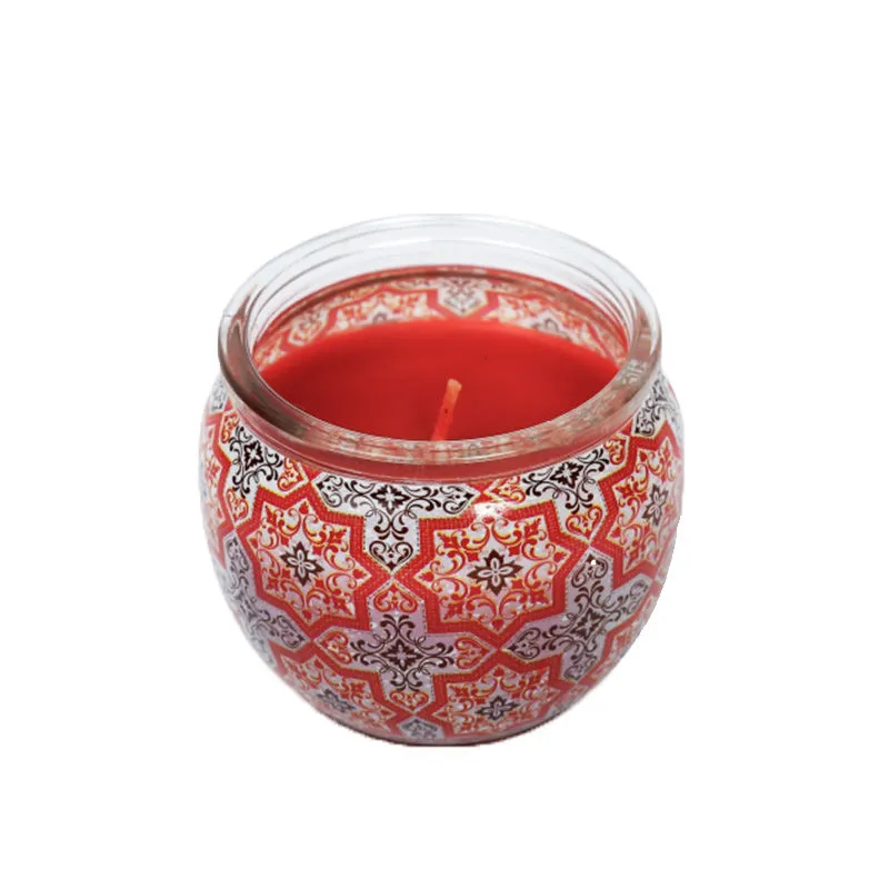 Pan Aromas Shrink Sleeve Glass Candle - Apple & Cinnamon