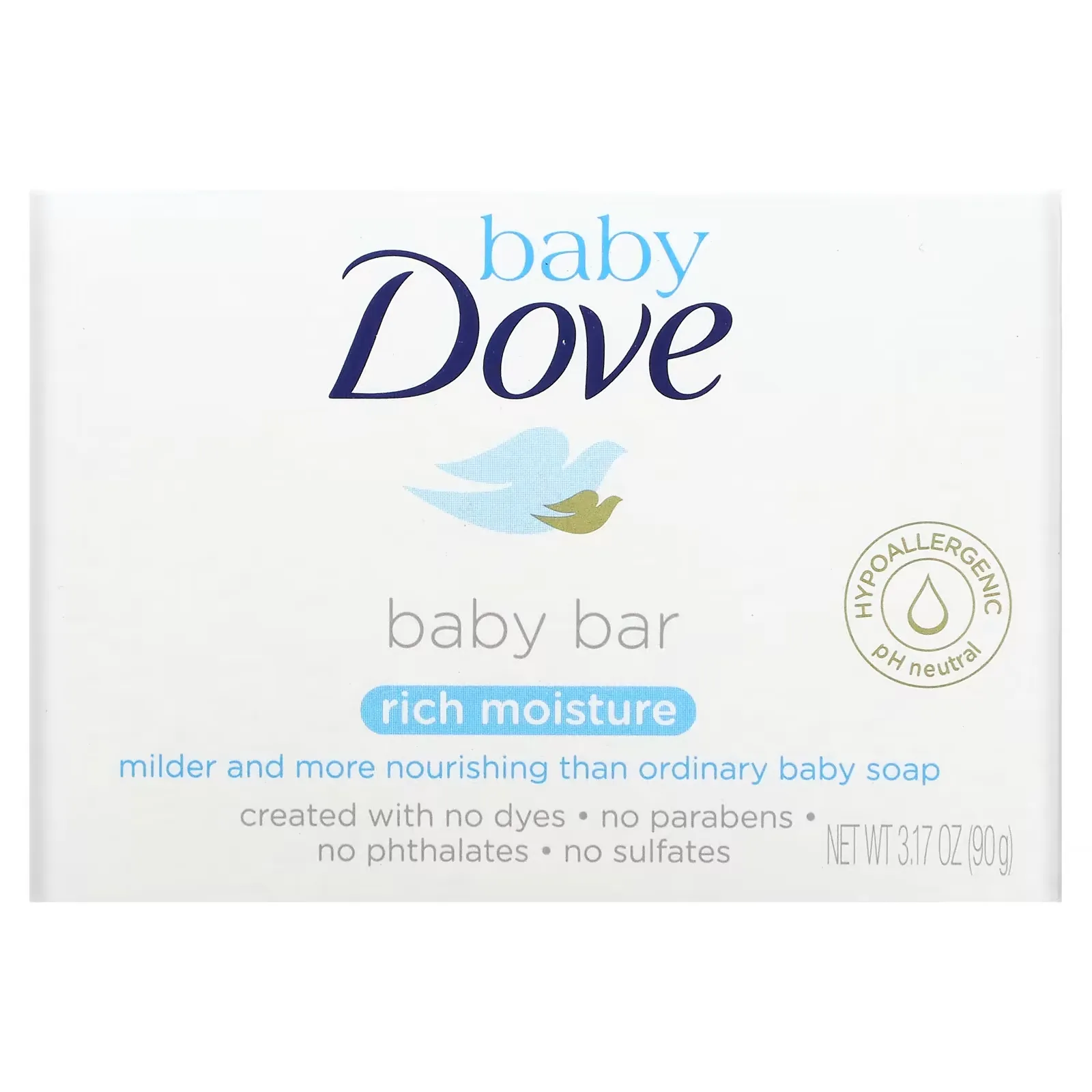 Baby, Baby Bar Soap, Rich Moisture, 3.17 oz (90 g)