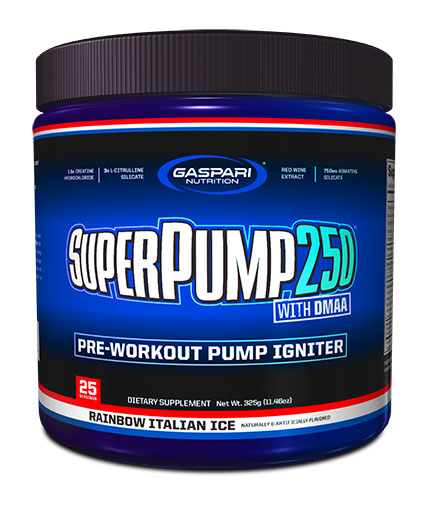 SuperPump 250 By Gaspari Nutrition, Rainbow Italian Ice, 325 Grams