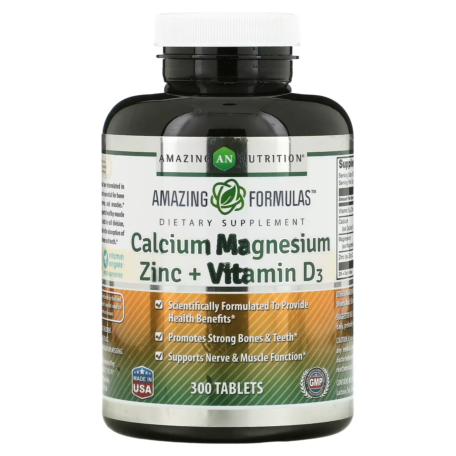 Calcium Magnesium Zinc + Vitamin D3, 300 Tablets