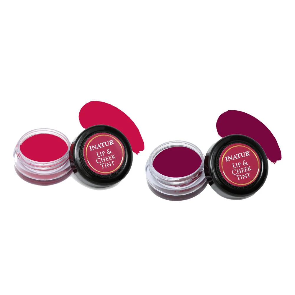 Inatur Lip & Cheek Tint Coral and Port Wine