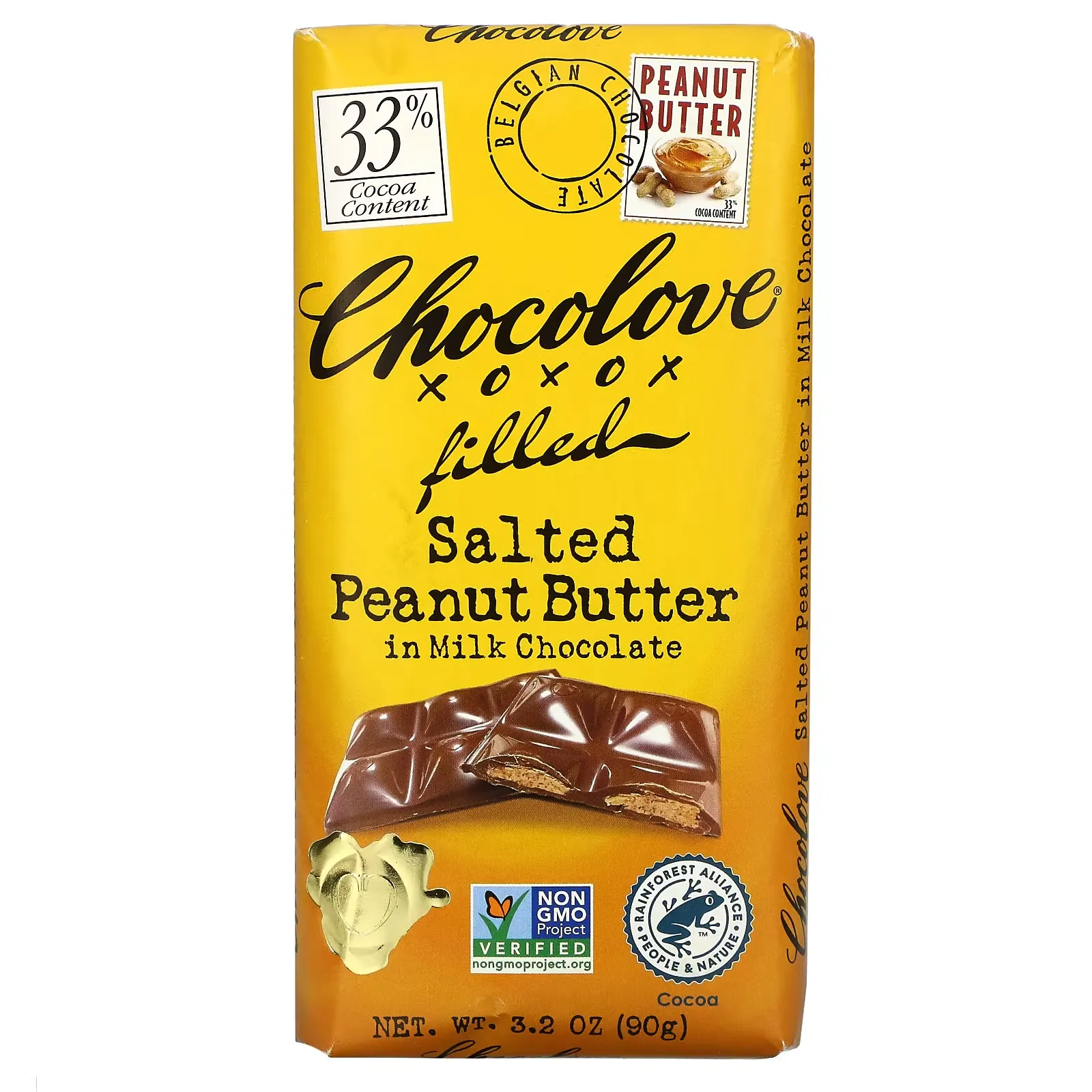 Salted Peanut Butter in Milk Chocolate, 33% Cocoa, 3.2 oz  (90 g )