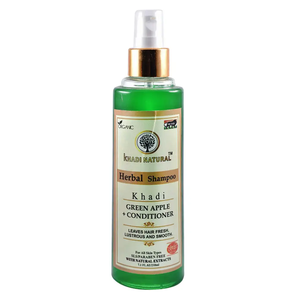 Khadi Natural Herbal Shampoo,  210 ml  Green Apple + Conditioner