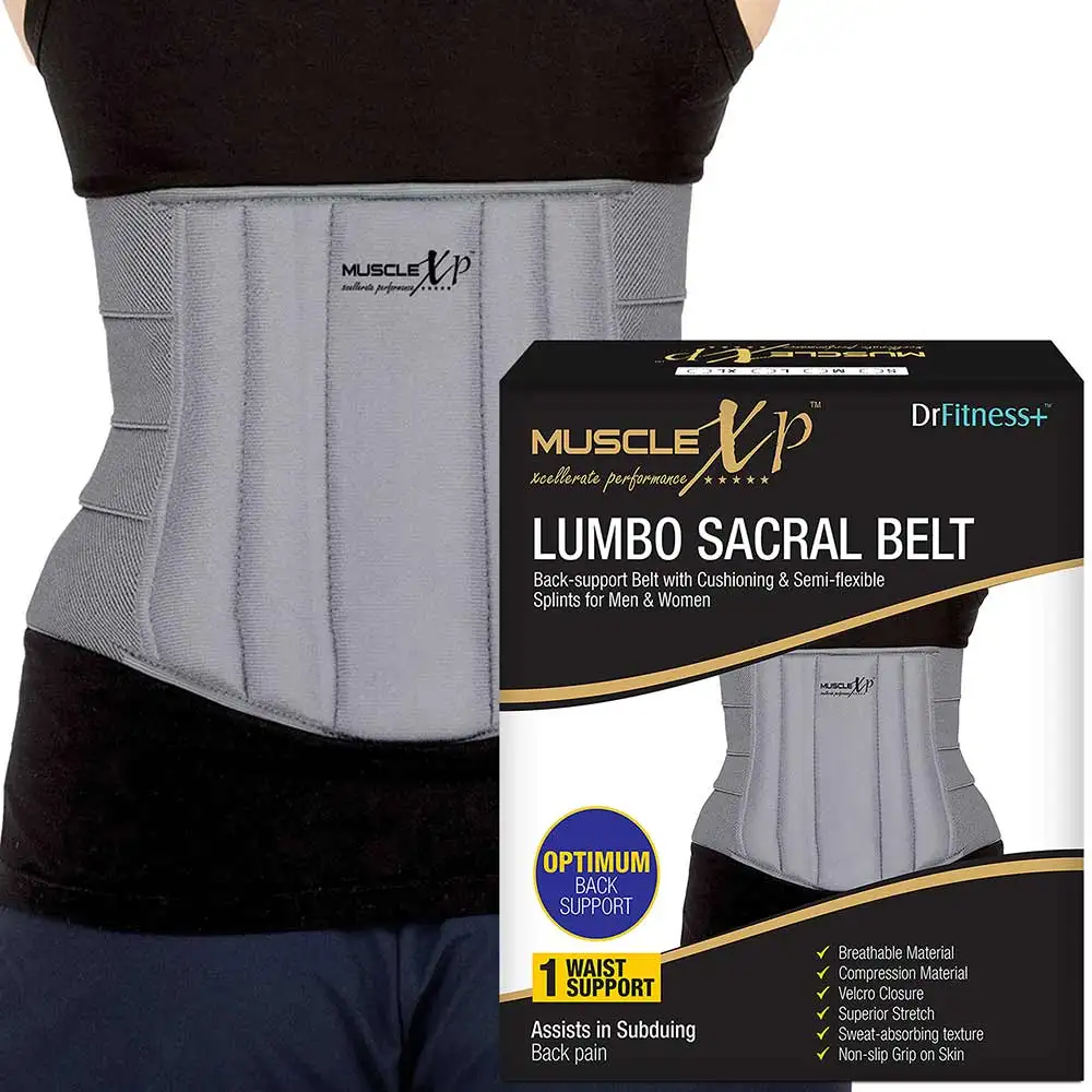 MuscleXP Lumbo Sacral Belt,  Grey  XL