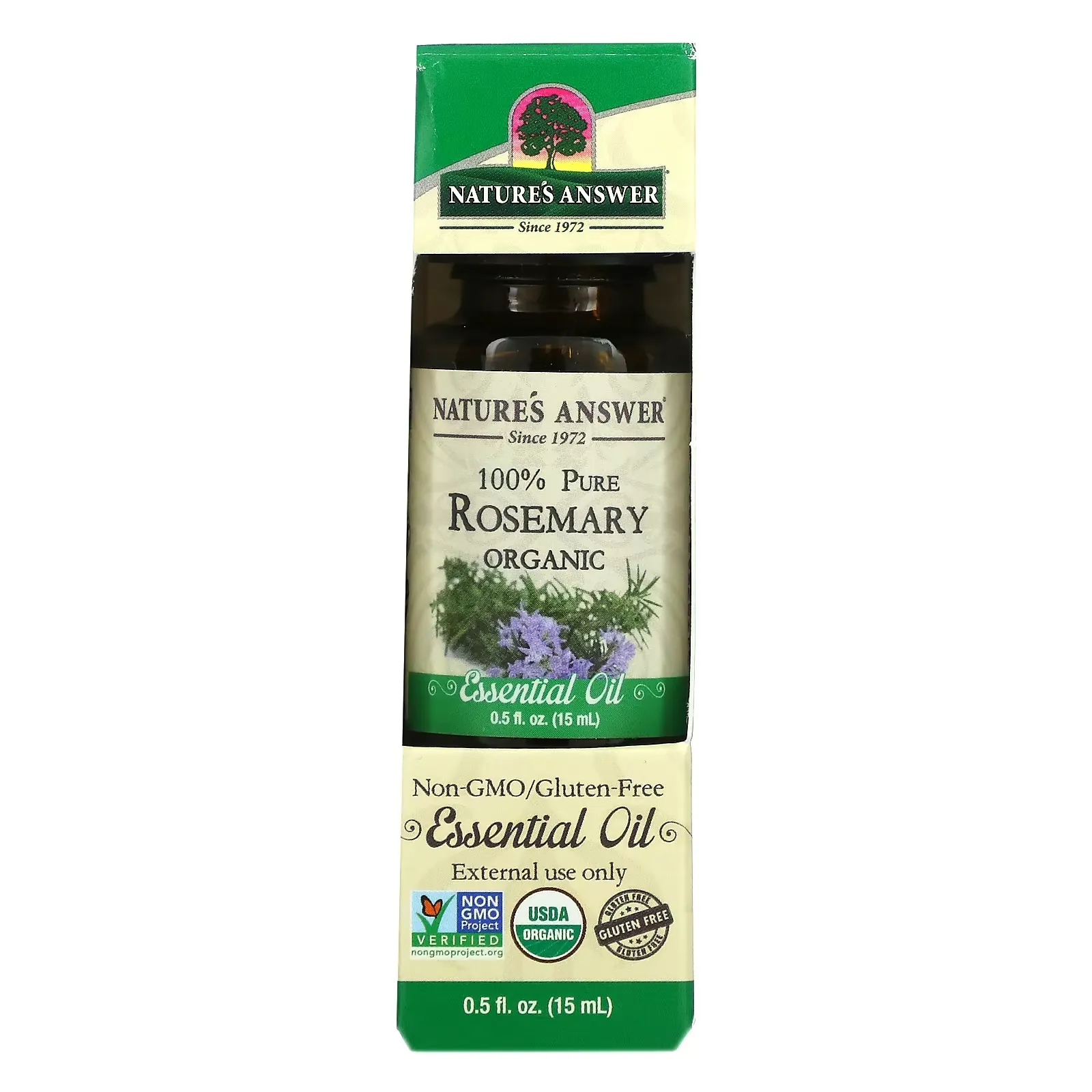 Organic Essential Oil, 100% Pure Rosemary, 0.5 fl oz (15 ml)