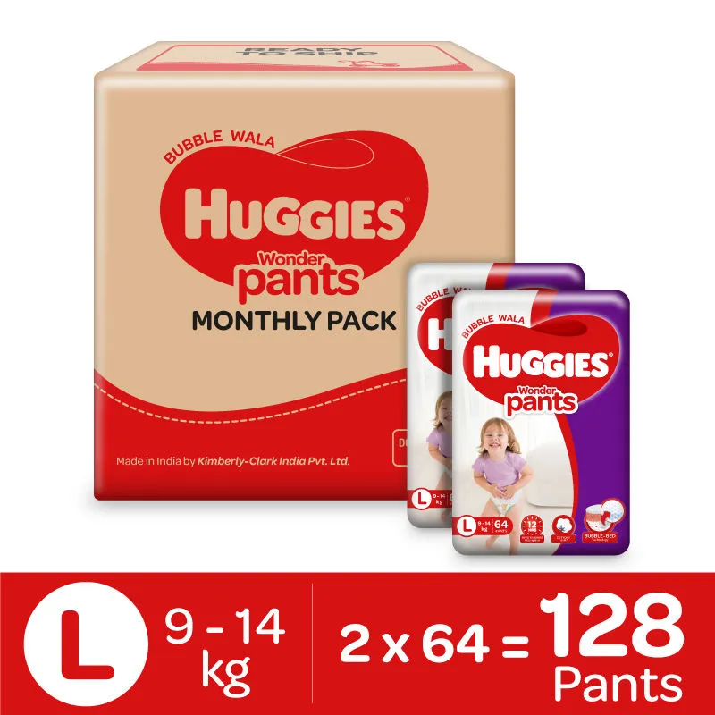 Huggies Wonder Pants Large Size Diapers Monthly Pack