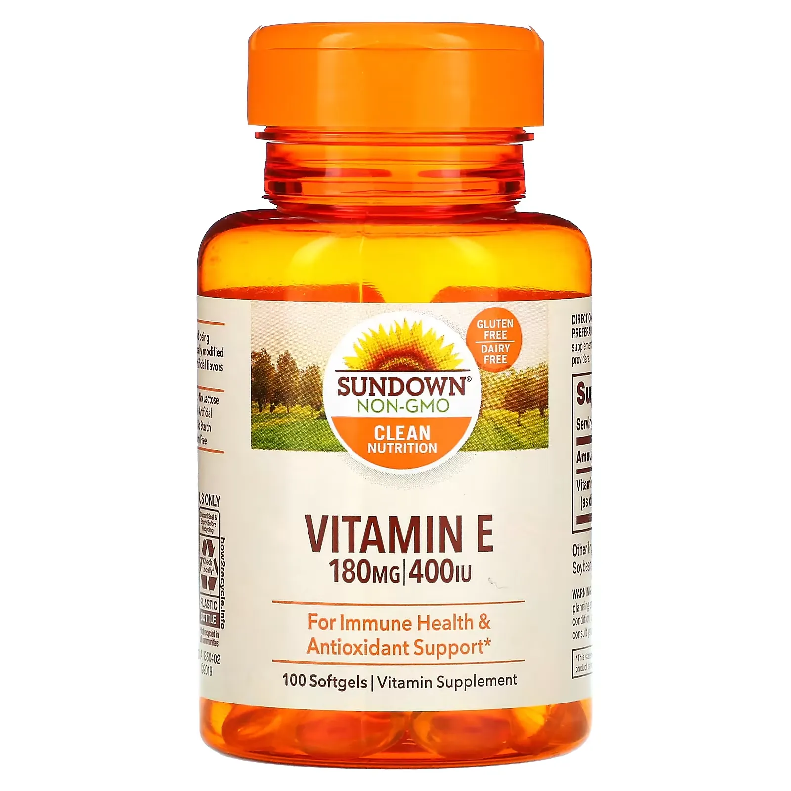 Vitamin E, 180 mg (400 IU), 100 Softgels