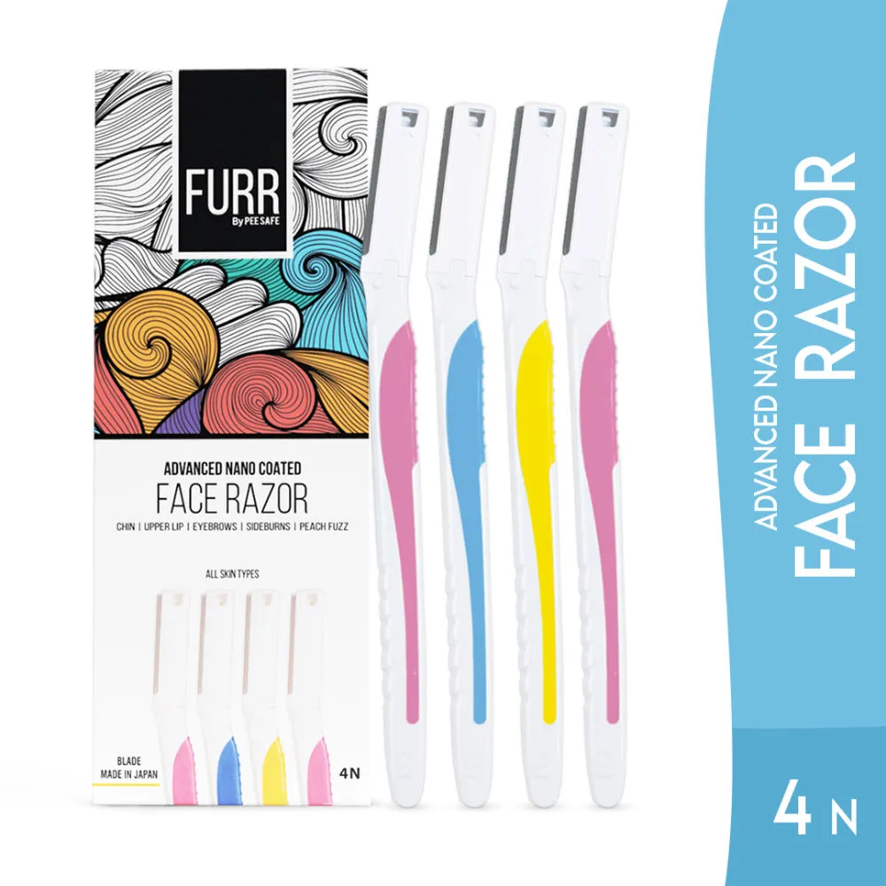 FURR Facial Razor For Women | For An Effortless & Safe Shave Experience | Pack of 4