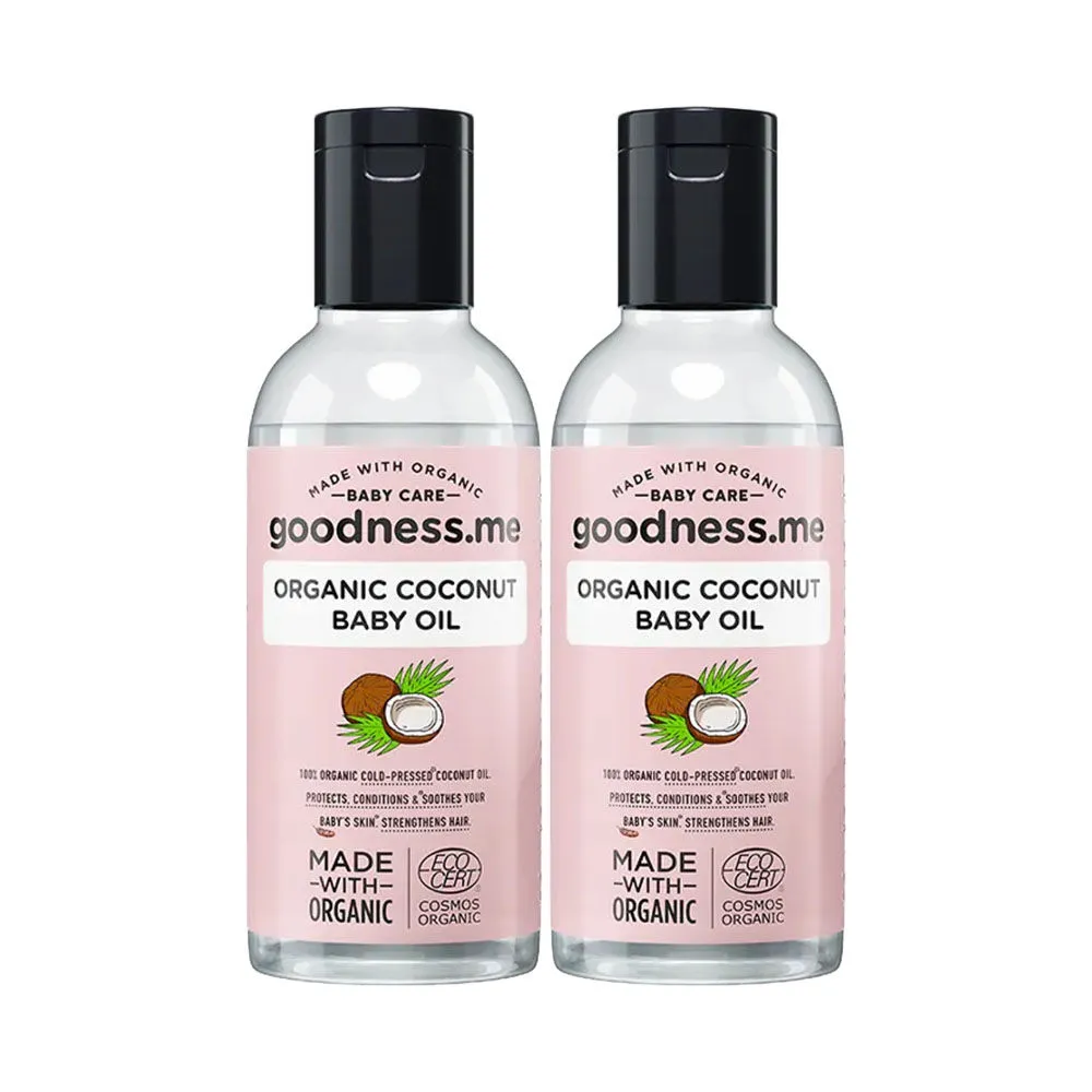 goodnessme 100% Organic Coconut Baby Oil Cold-Pressed (Pack Of 2)